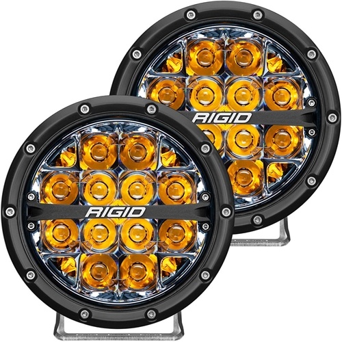 Rigid Industries 360-Series 6 Inch Led Off-Road Spot Beam Amber Backlight Pair RIGID Industries